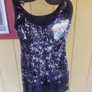 SILVER SEQUENCE BLING BLING PARTY DRESS